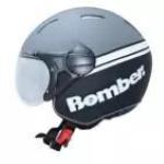 CASCO JET BOMBER COLORE NERO OPACO      GRIGIO TAGLIA XL