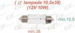 LAMPADINA A SILURO 12V 10W  10,5X38