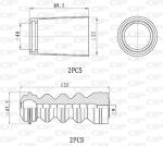 KIT PARAPOLVERE (2 TAMPONI + 2 CUFFIE)   POSTERIORE VOLKSWAGEN POLO