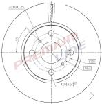 DISCO FRENO  YARIS DAL 01/2006     ANTERIORE VENTILATO DIAMETRO 255