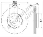 DISCO FRENO  AVENSIS DIAMETRO 260  ANTERIORE VENTILATO