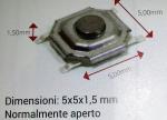 PULSANTE 5X5x1,5mm NORMALMENTE APERTO